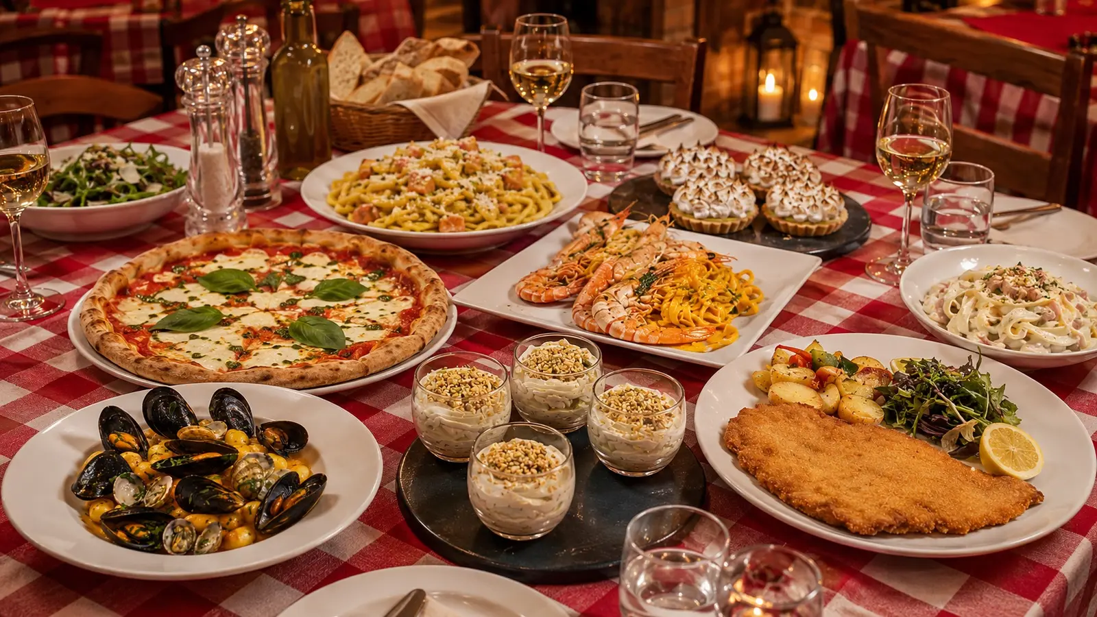 Carte du restaurant italien Little Italy à Menton · pâtes, pizzas, poissons, viandes