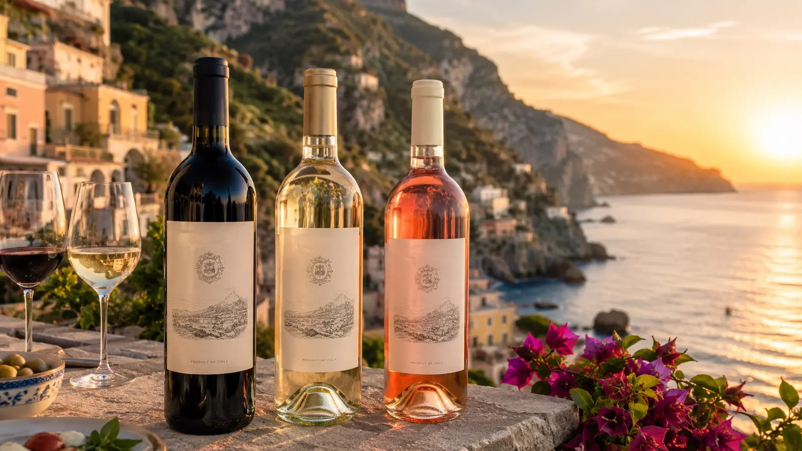 La cave Little Italy à Menton · bouteilles italiennes et françaises