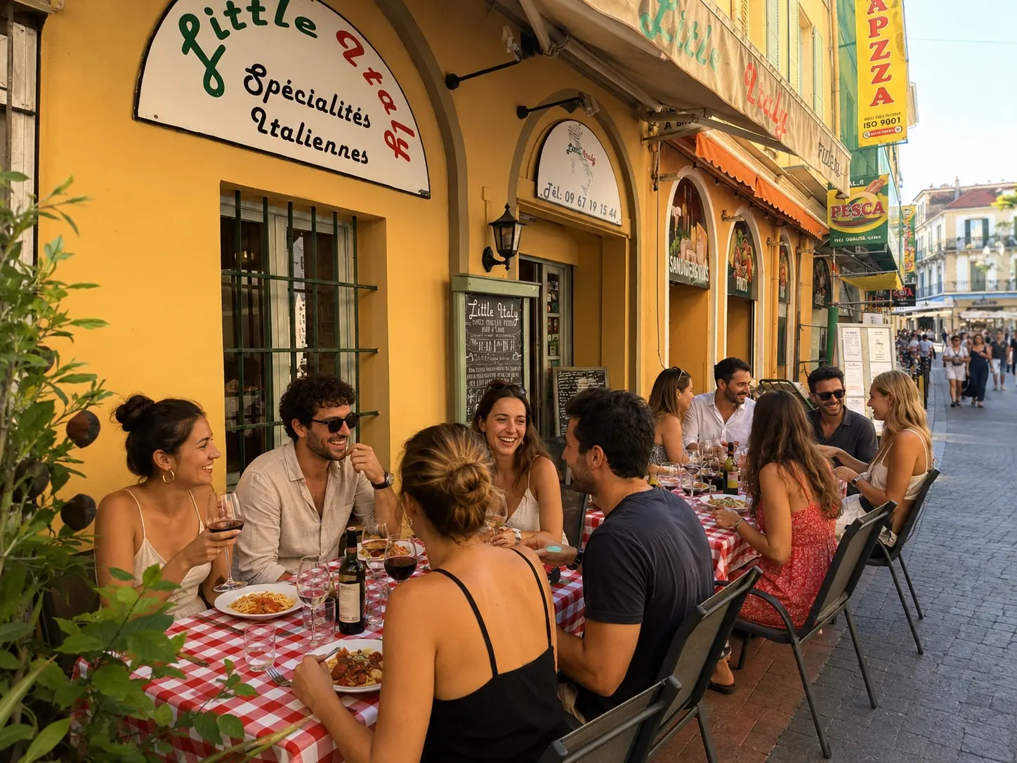Repas de groupe restaurant italien Little Italy Menton · jusqu'à 20 couverts