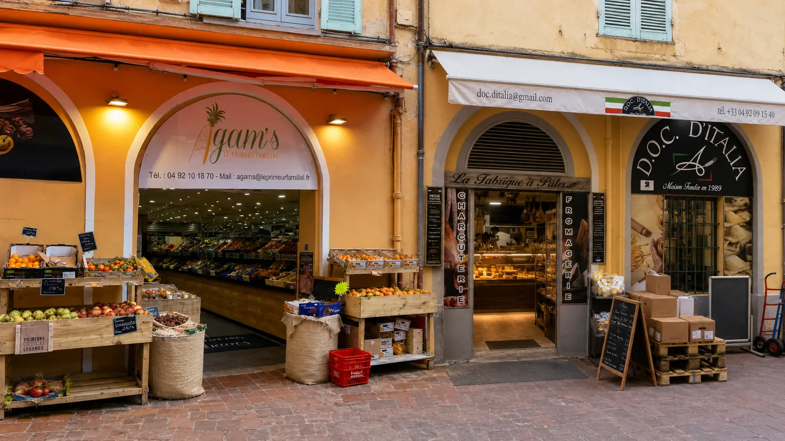 Doc Italia et Agam's partenaires pâtes fraîches et primeur restaurant italien Menton